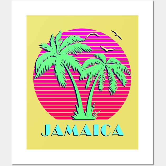 Jamaica Palm Trees Sunset Wall Art by Nerd_art